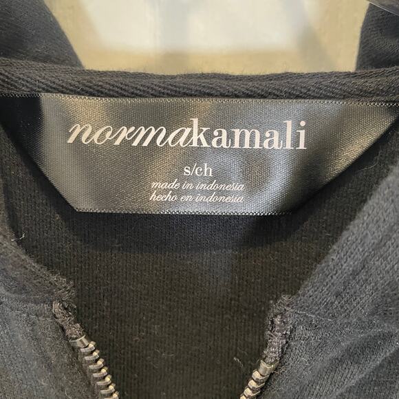 Norma Kamali Hooded Athletic Dress Black Zip Front Athleisure Sporty Mini NWT S - Picture 2 of 8